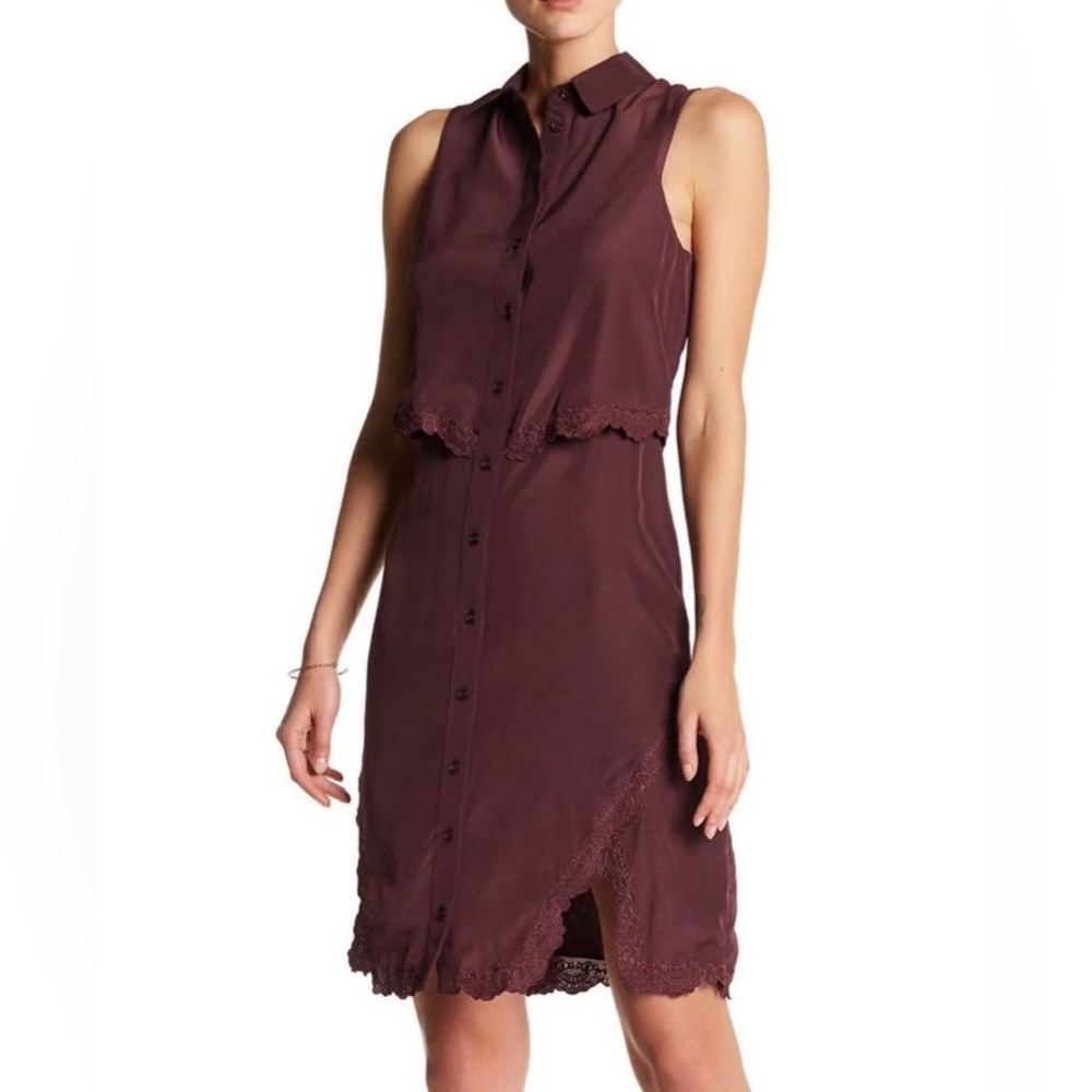Parker Burgundy Sleeveless Dress